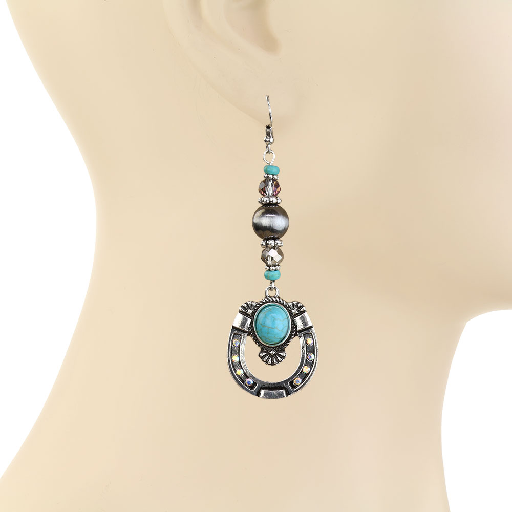 Western Horseshoe Dangle Earrings - Image 2