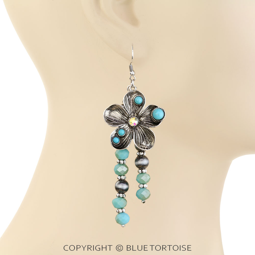 Western Flower Dangle Earrings - Image 2