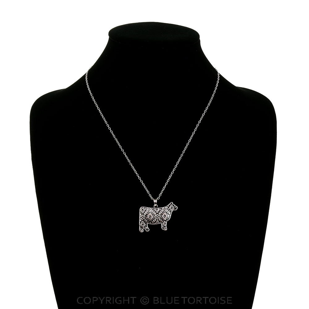 Western Aztec Cow Necklace - Image 2