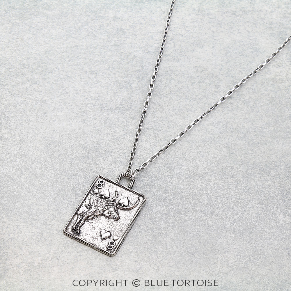 Western Gamble Steerhead Card Necklace
