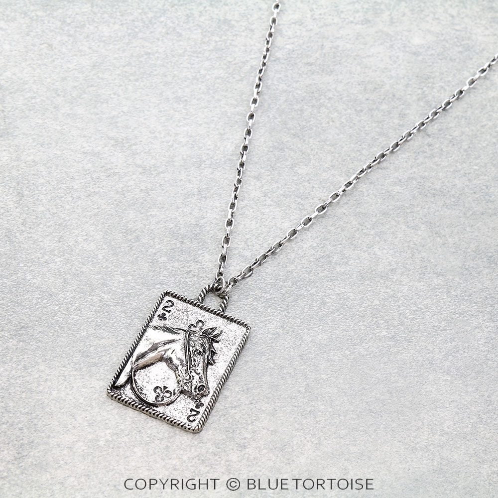 Western Gamble Horse Card Necklace