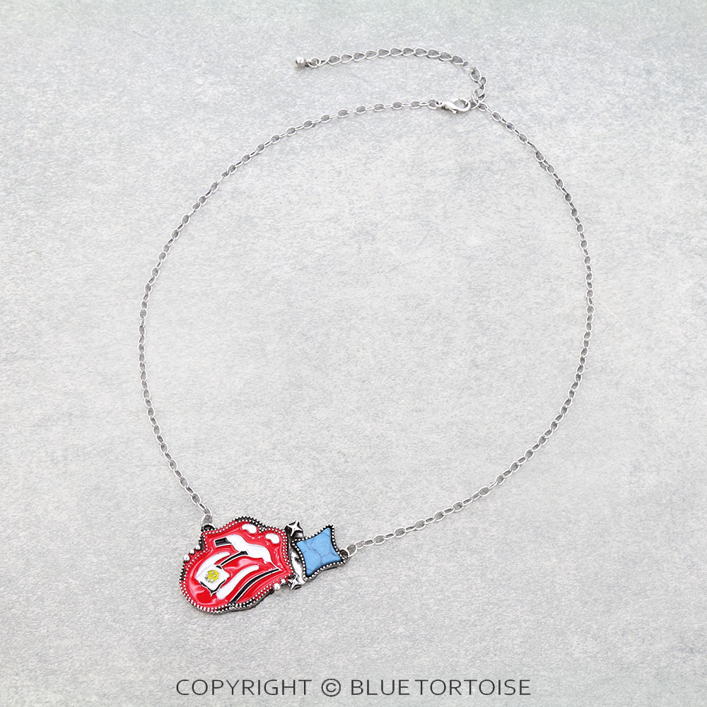 Red Lips & Tongue Necklace