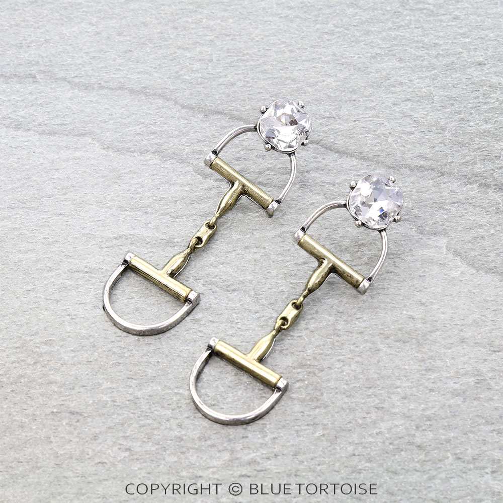 Western Horsebit Stone Stud Earrings