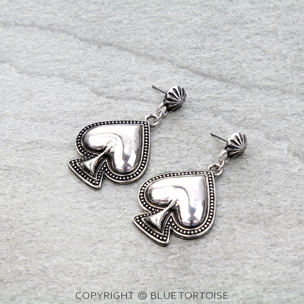 Western Ball TXR Spade Stud Earrings