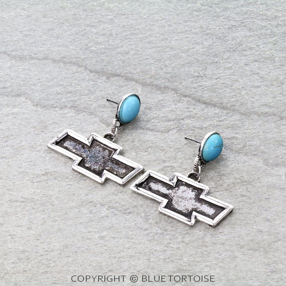 Western Car Logo Dangle Earrings