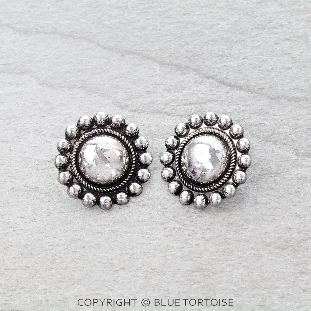 Western Ball TXR Concho Stud Earrings
