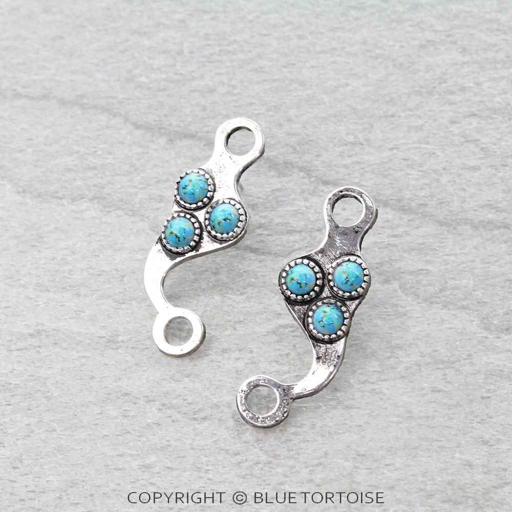 Western Horse Bit Stone Stud Earrings