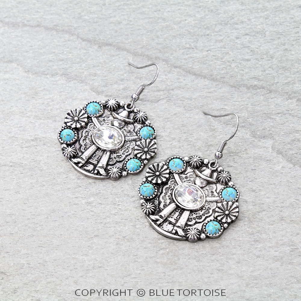 Cowboy Pendant Dangle Earrings