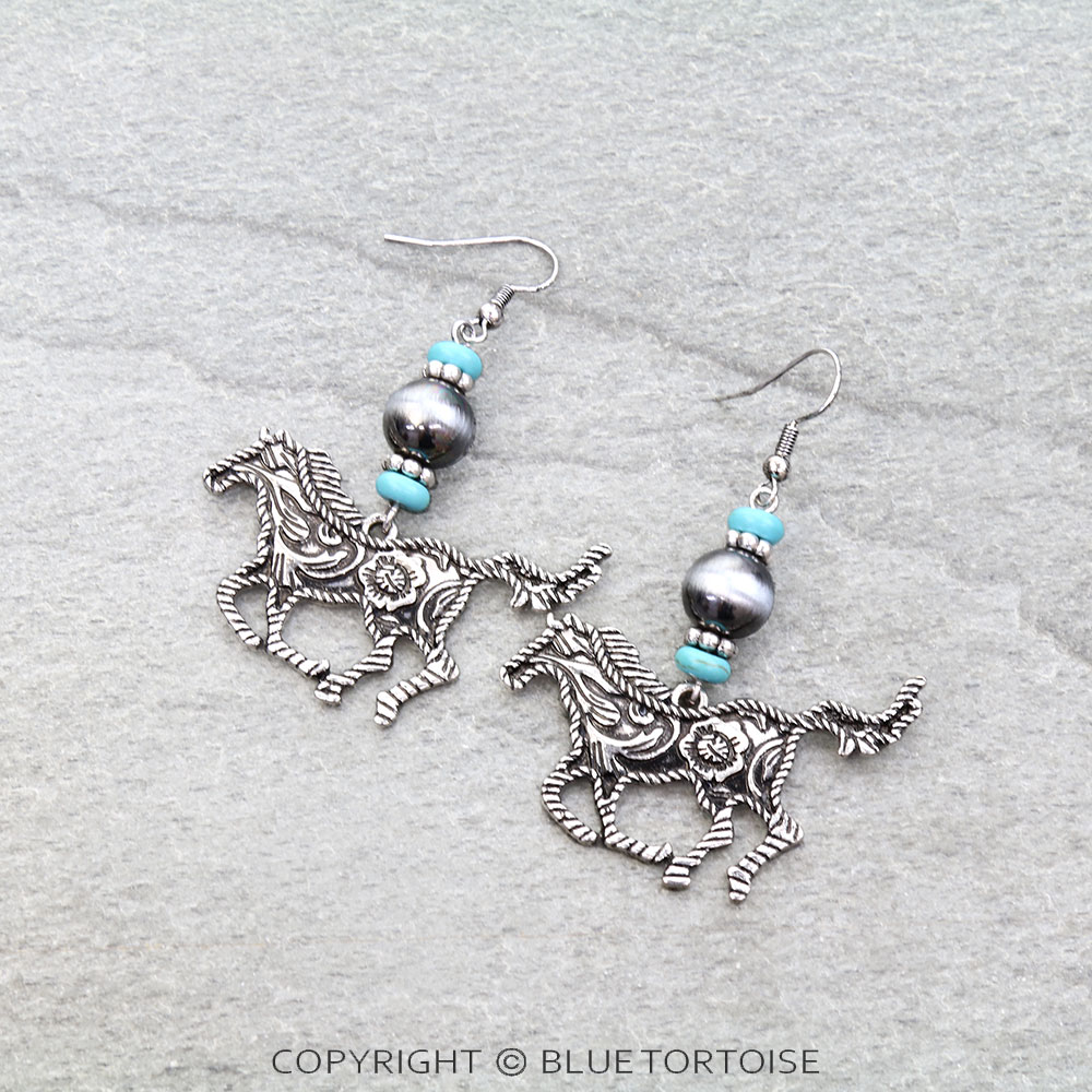 Western Horse Dangle Earrings
