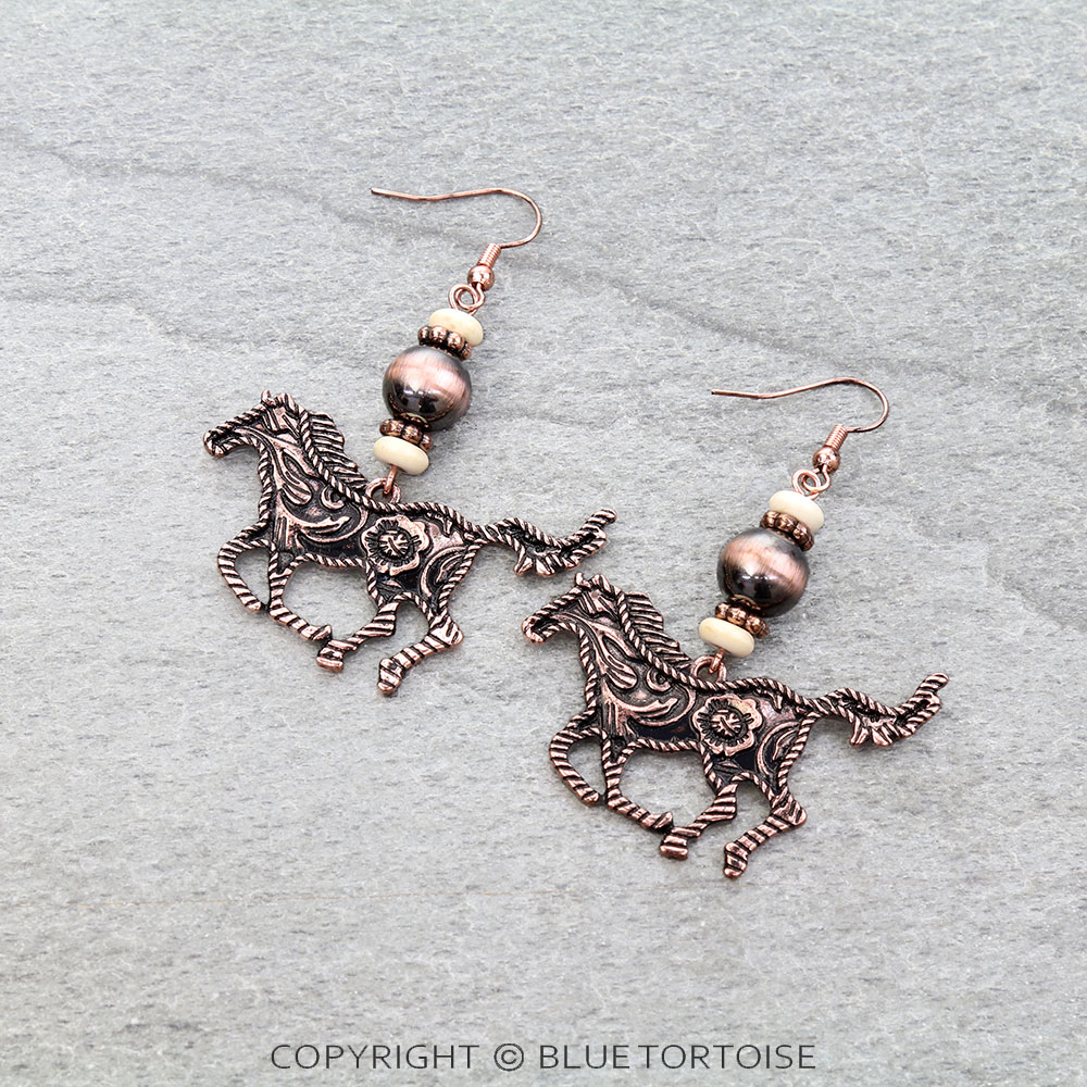 Western Horse Dangle Earrings