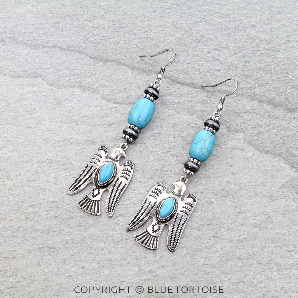 Western Thunderbird Stone Dangle Earrings
