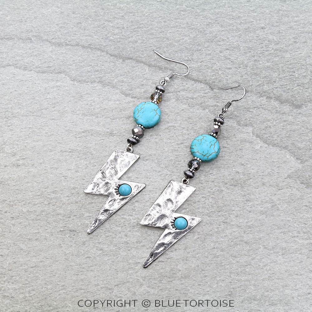 Western Thunder Stone Dangle Earrings