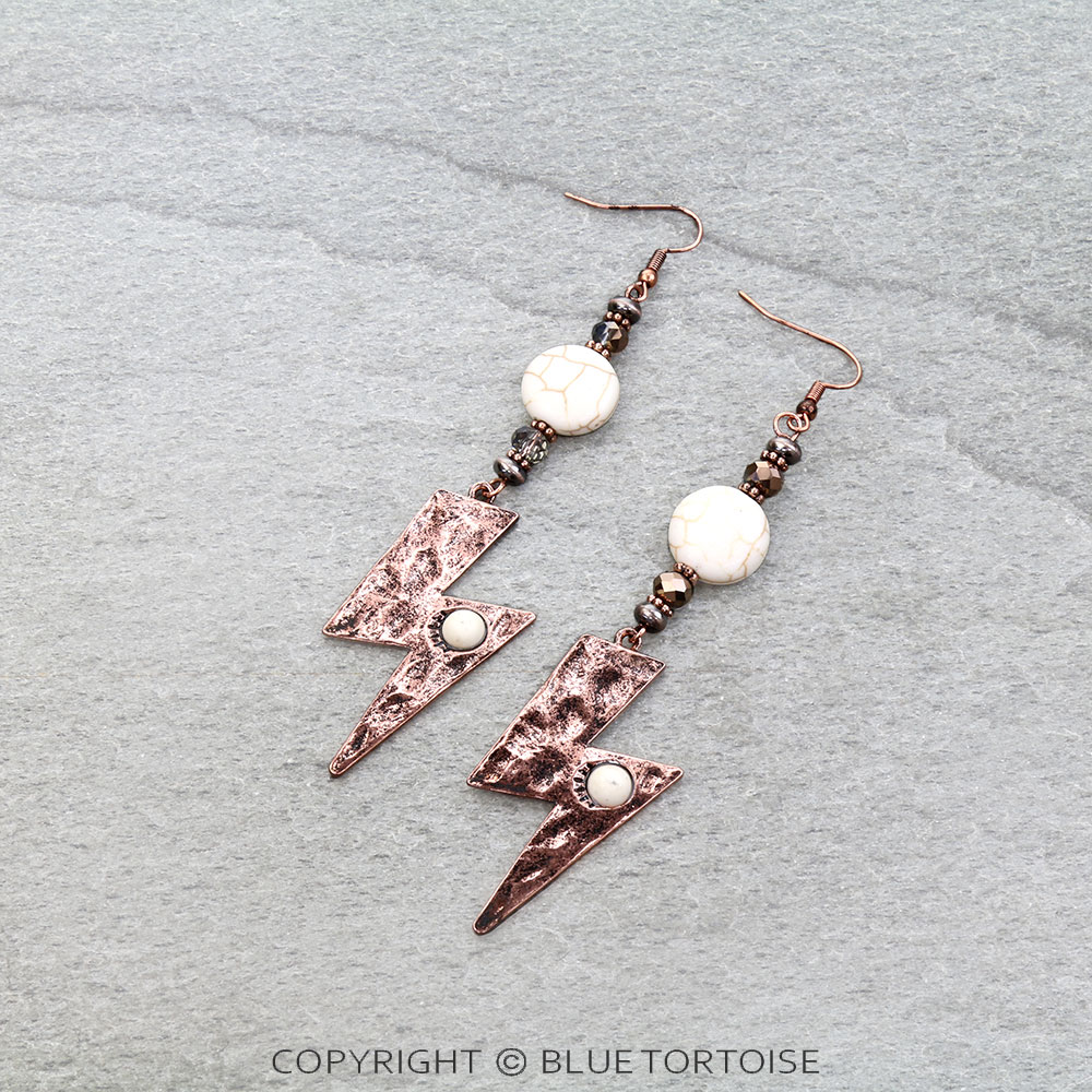 Western Thunder Stone Dangle Earrings