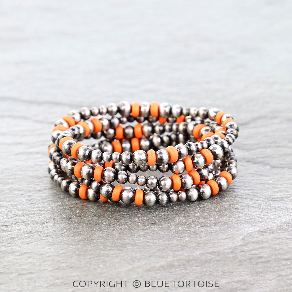 Western Navajo Style Pearl Stackable Bracelet