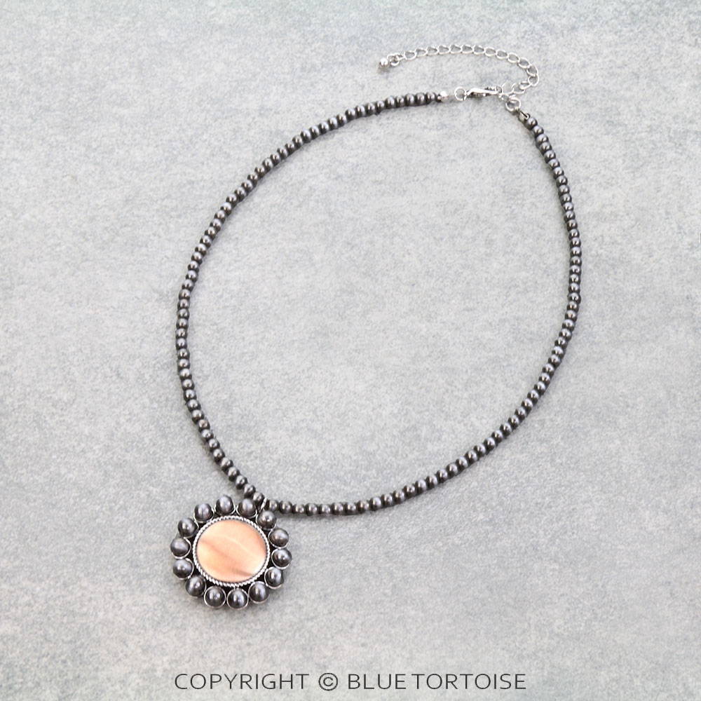 Western Brushed Round Concho Necklace