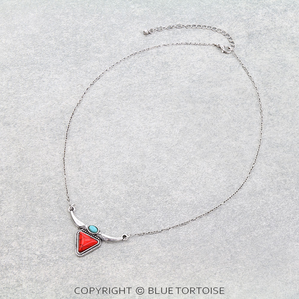 Western Steerhead Stone Necklace