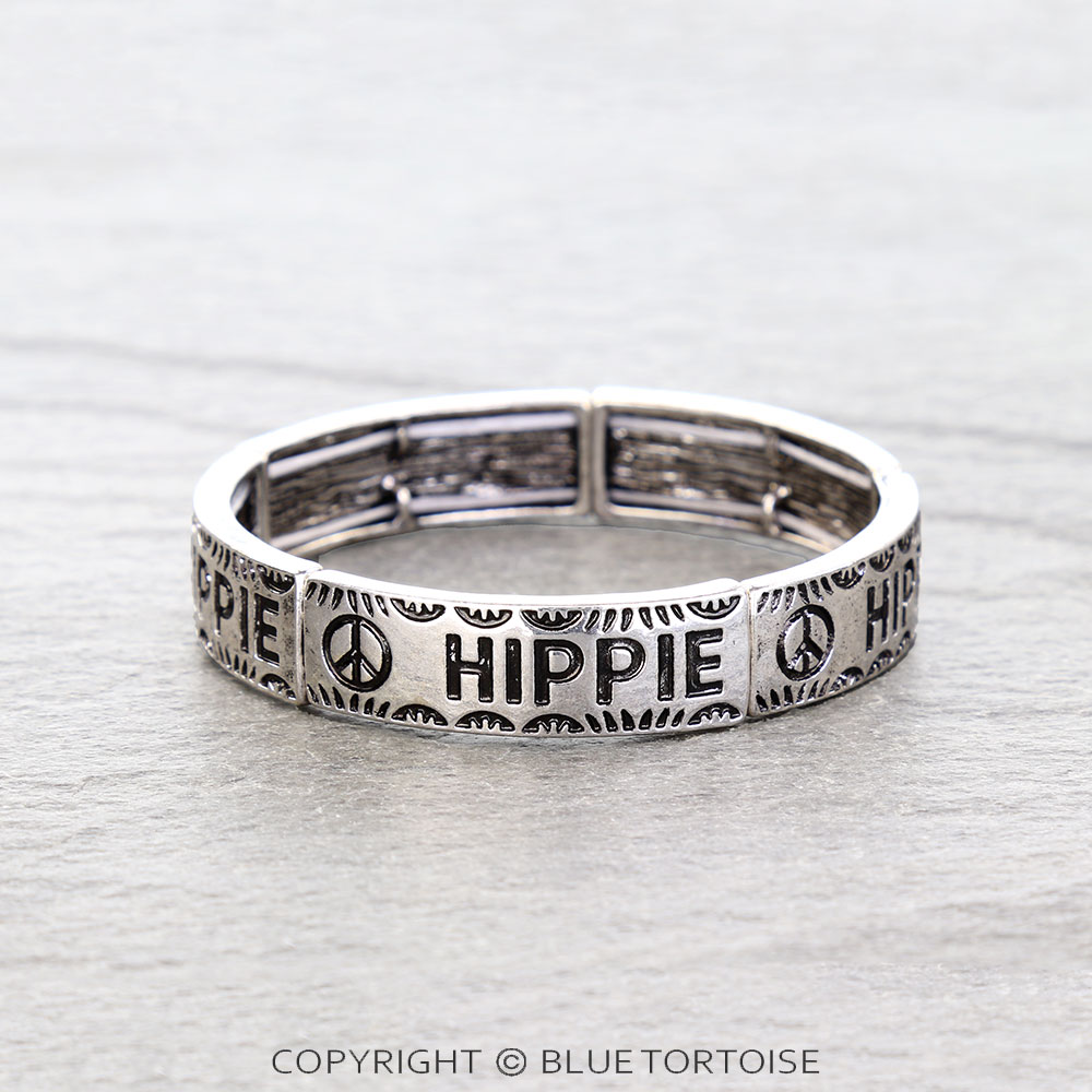 Western Hippie and Peace Stretch Bracelet