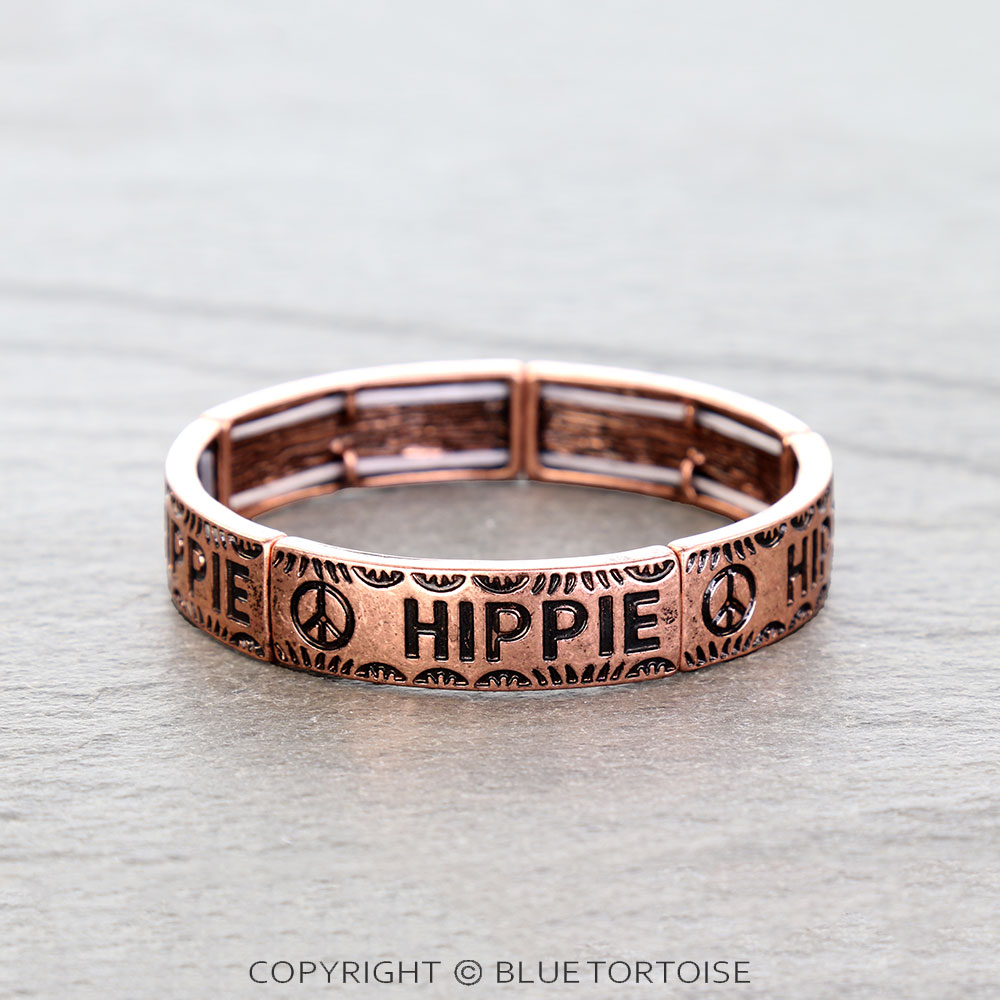 Western Hippie and Peace Stretch Bracelet