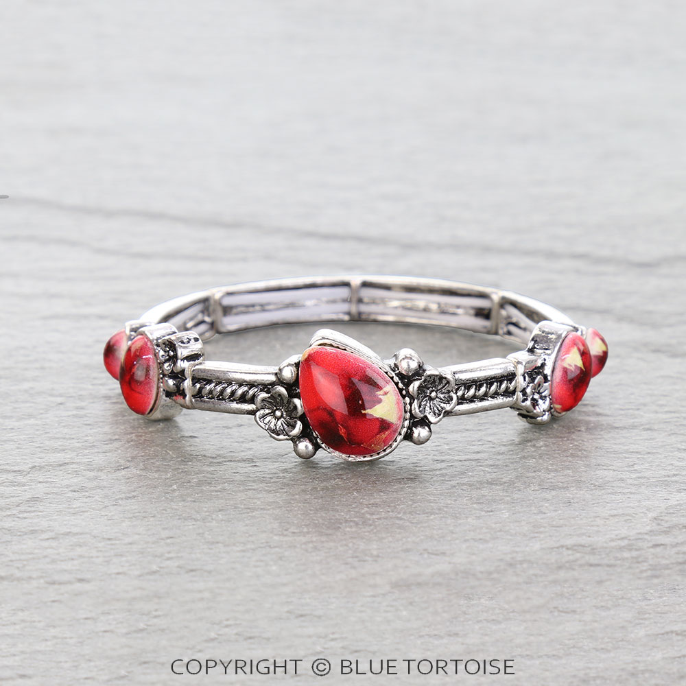 Western Flower TXR Stone Stretch Bracelet