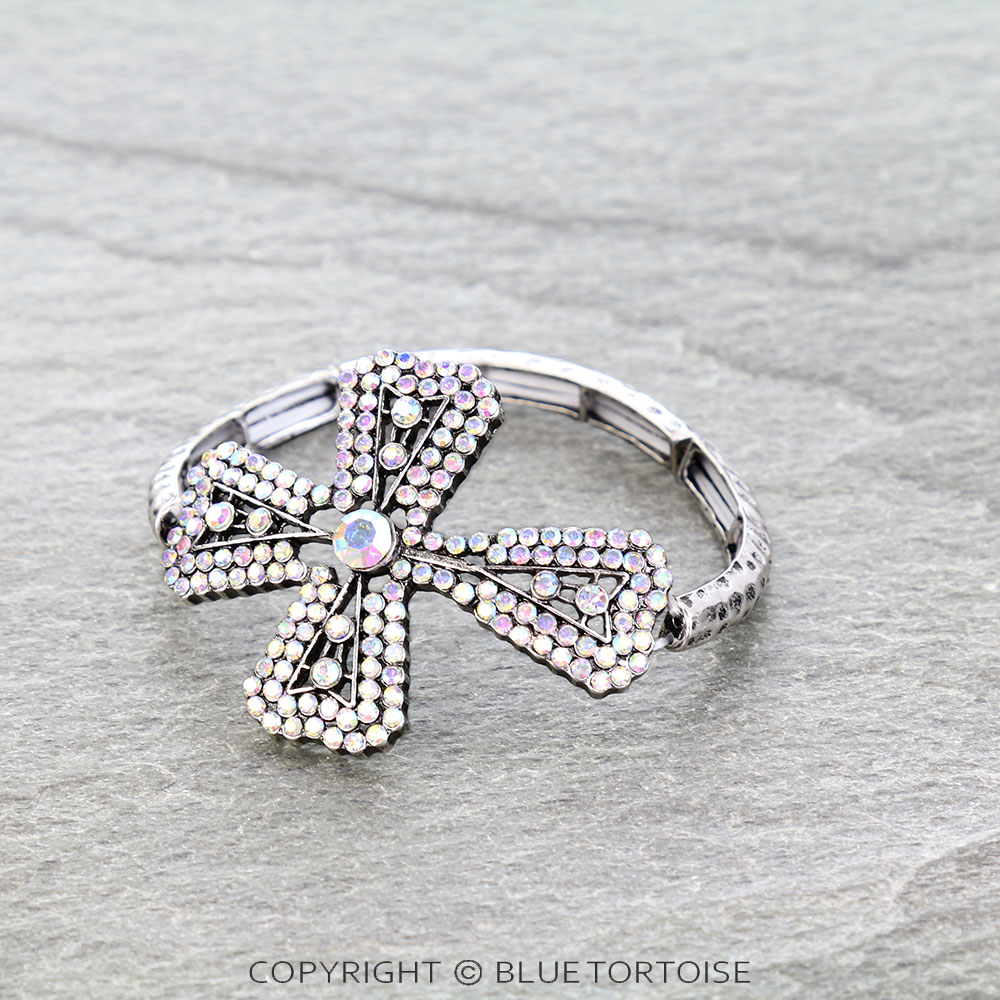 Western Cross Stone Stretch Bracelet