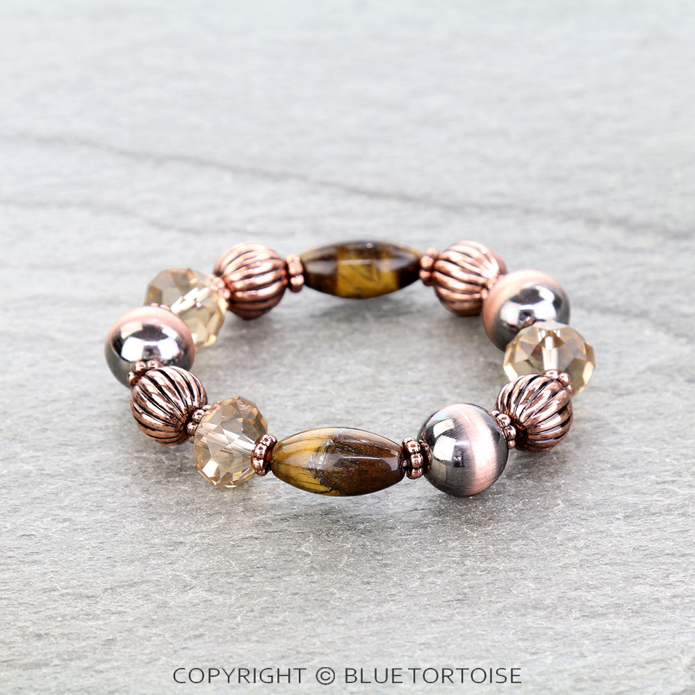 Navajo Style Pearl & Bead Stretch Bracelet - Image 2
