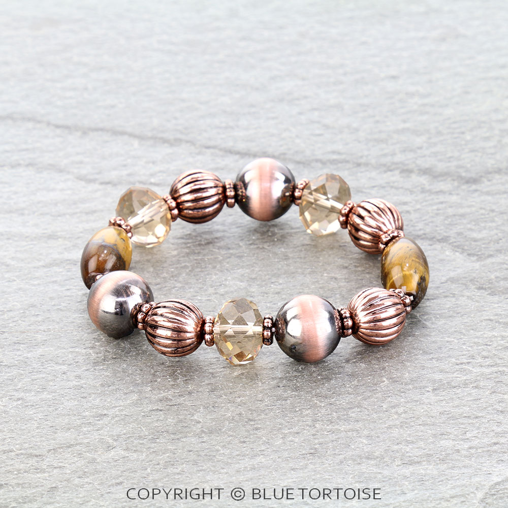 Navajo Style Pearl & Bead Stretch Bracelet