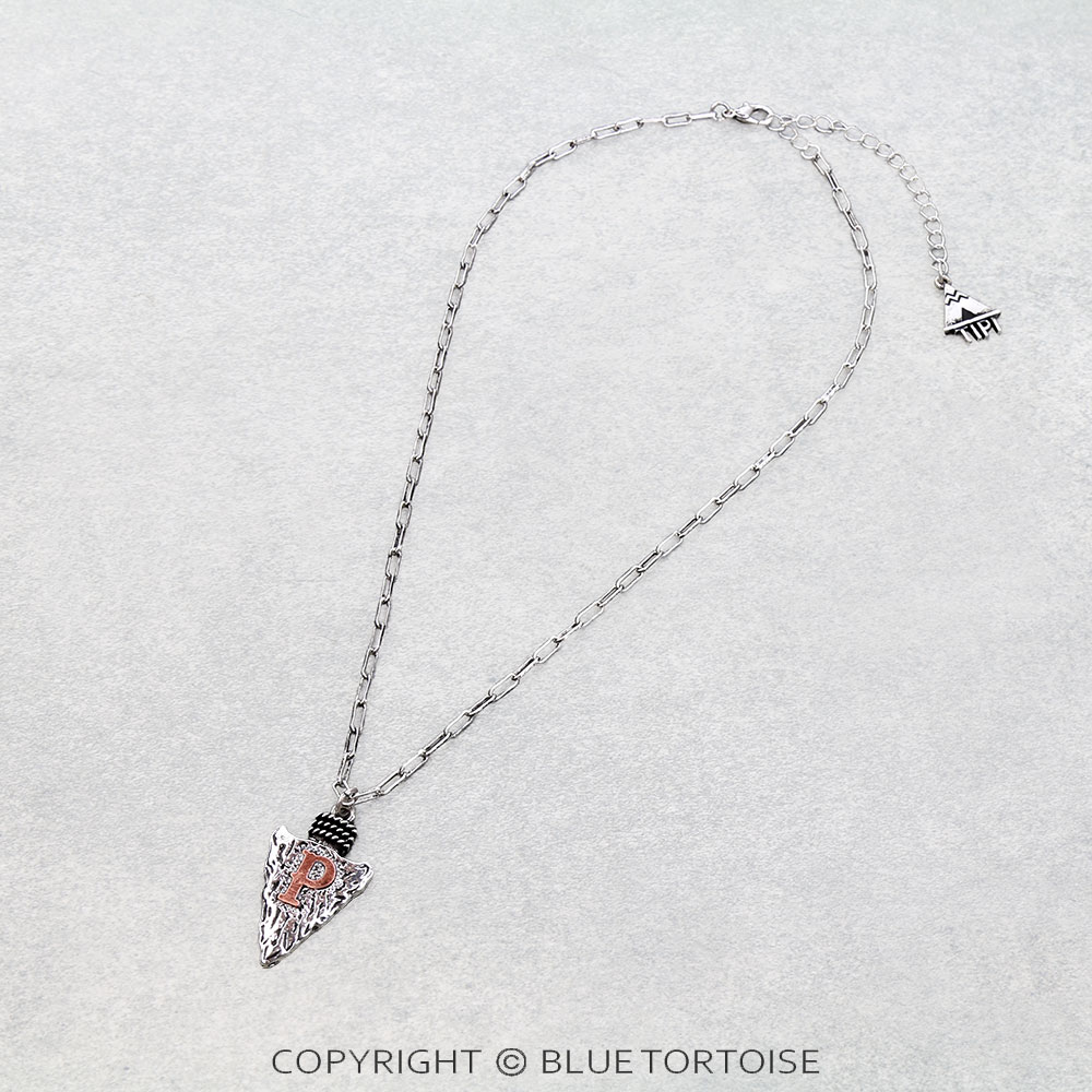 Western Arrowhead Initial Necklace