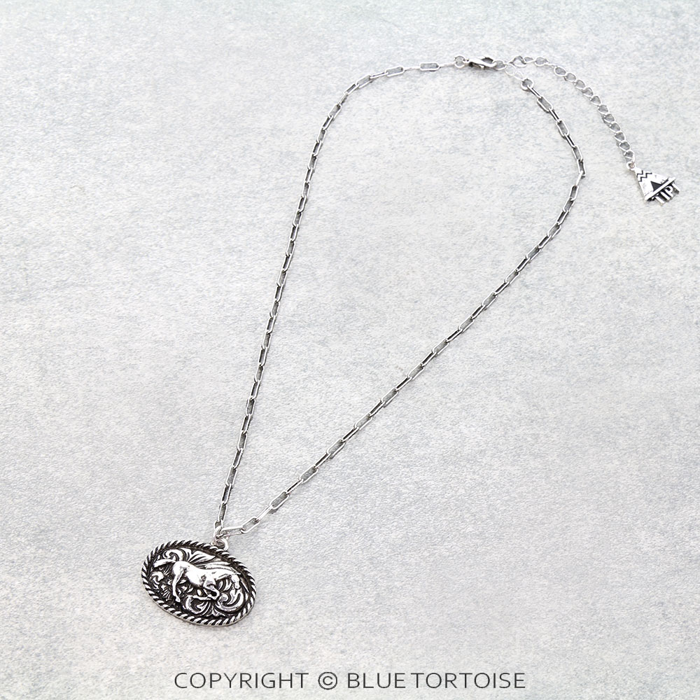 Western Small Oval Horse Necklace
