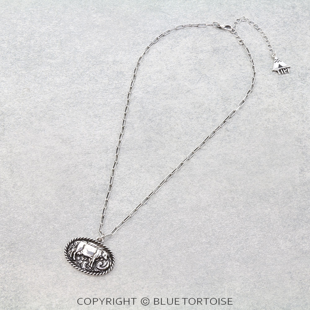 Western Small Oval Cow Necklace