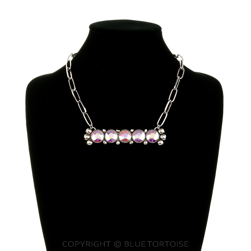 Western Round Stone Plate Necklace - Image 2