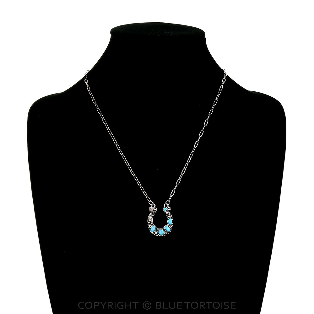 Western Horseshoe Stone Necklace - Image 2