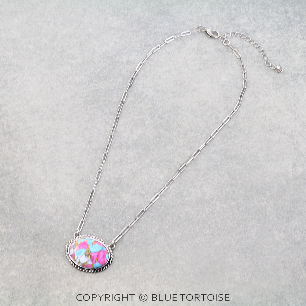 Western Oval Stone Necklace