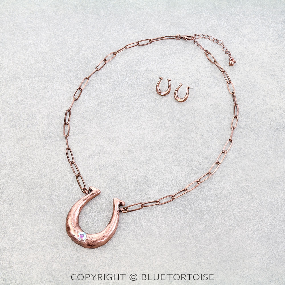 Western Horseshoe Necklace Set