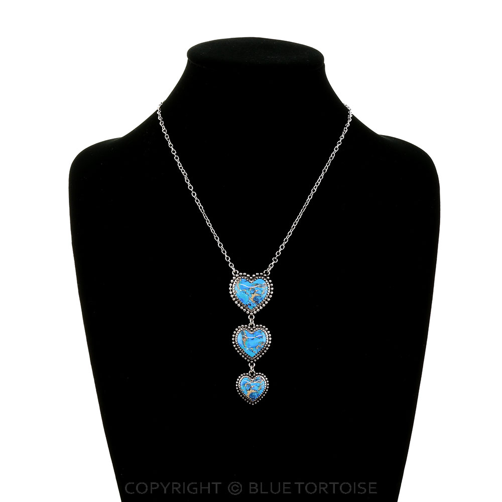 Western Heart Stone Drop Necklace - Image 2