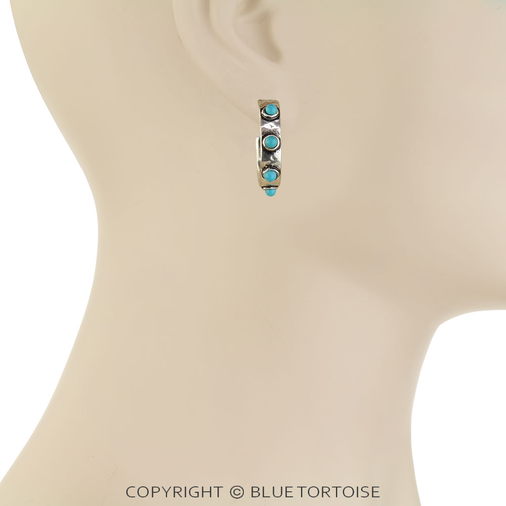 Western TQ Accent Hoop Earrings - Small - Image 2