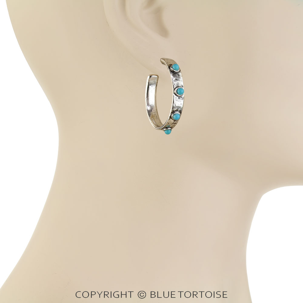 Western TQ Accent Hoop Earrings - Medium - Image 2