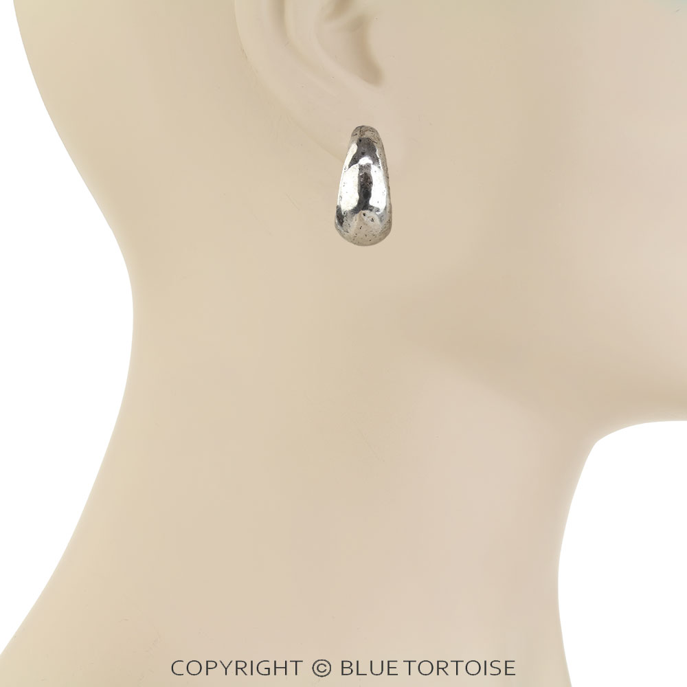 Western Hammered TXR Hoop Earrings - Small - Image 2