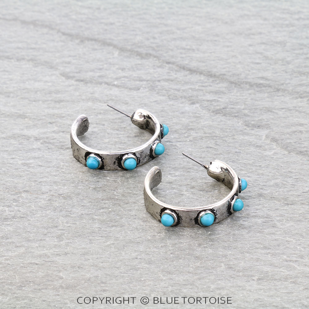 Western TQ Accent Hoop Earrings - Small