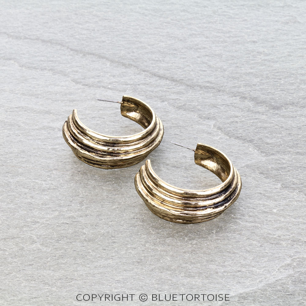 Western Multi-Layer Chunky Hoop Earrings - Large