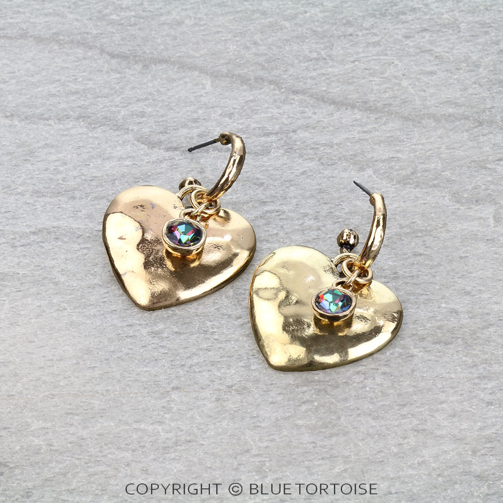 Western Hammered Heart Stud Earrings