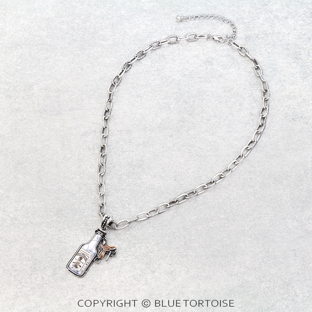 Western Spirit Bottle Saddle Necklace