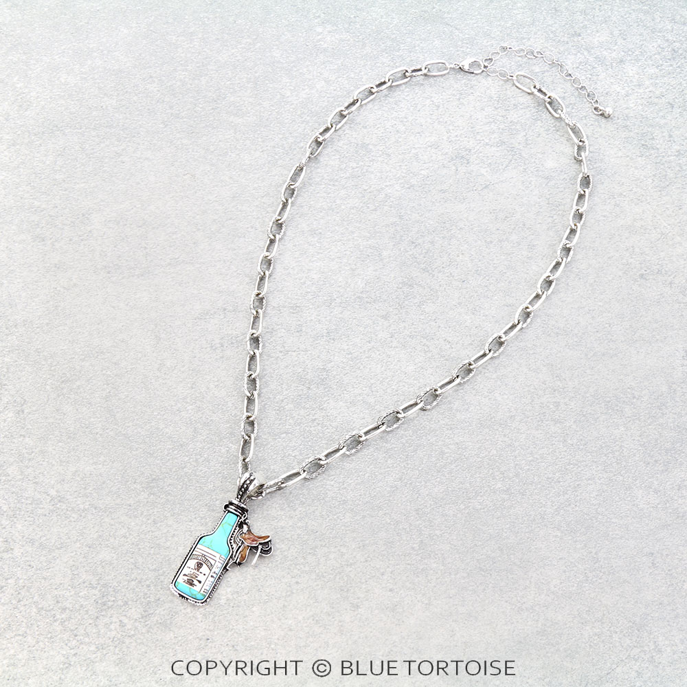 Western Spirit Bottle Saddle Necklace