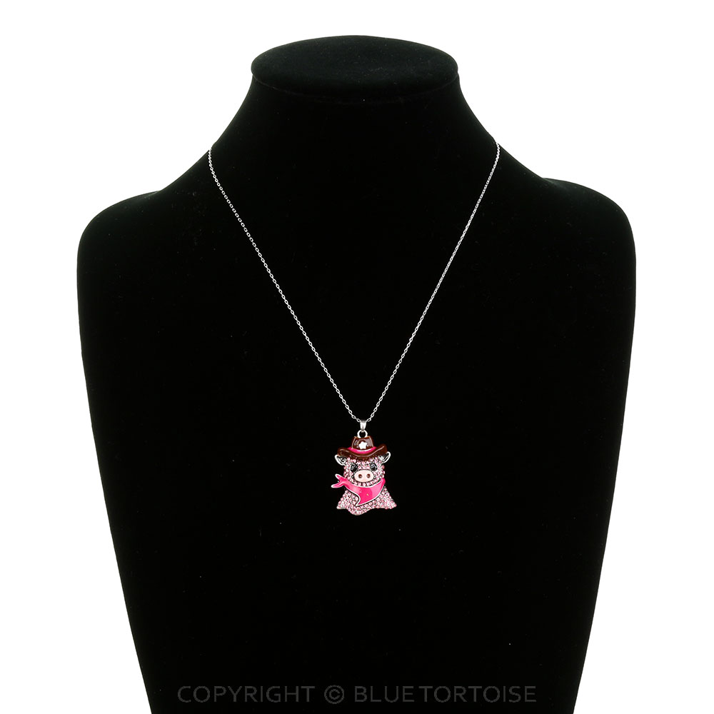 Western Cowboy Pig Necklace - Image 2