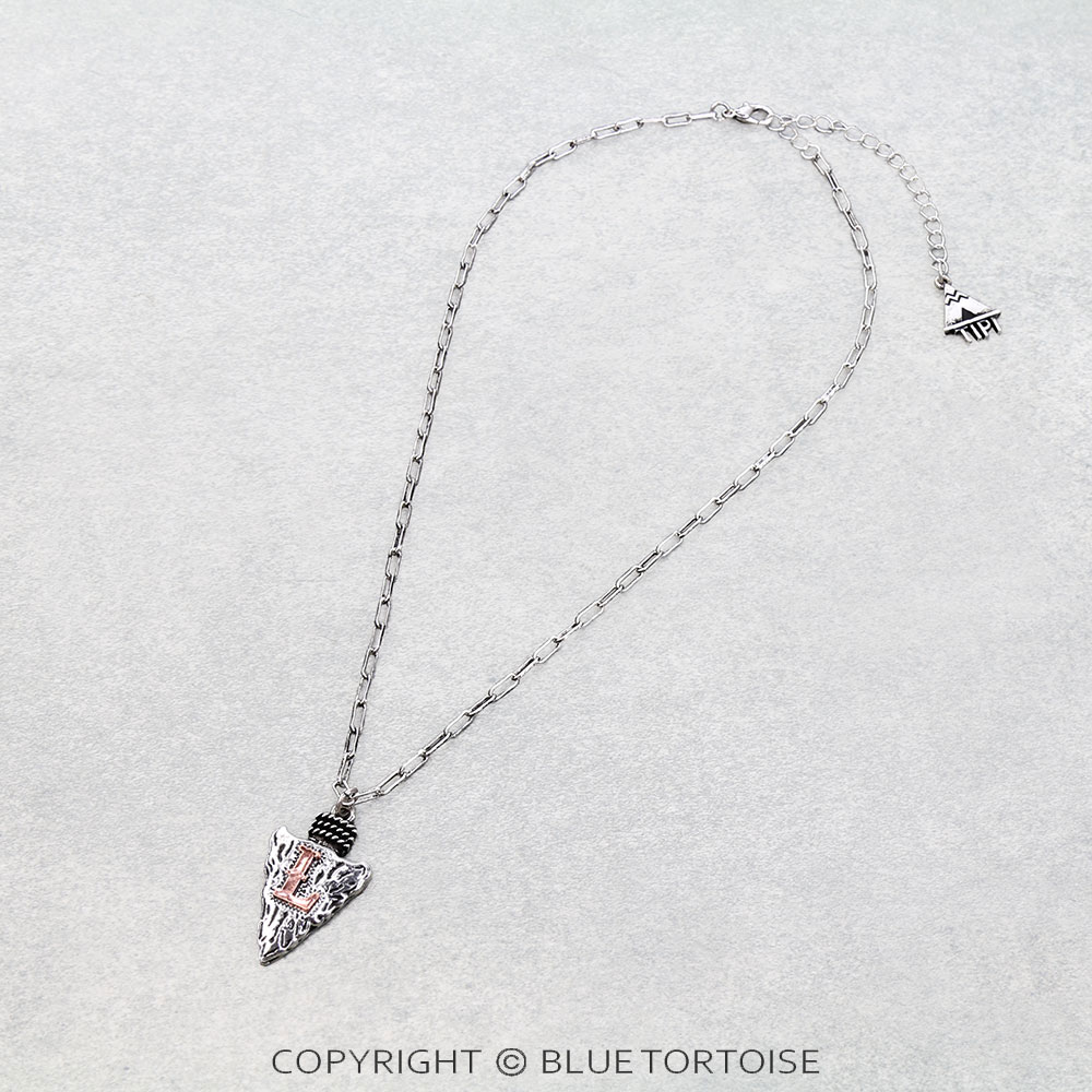 Western Arrowhead Initial Necklace