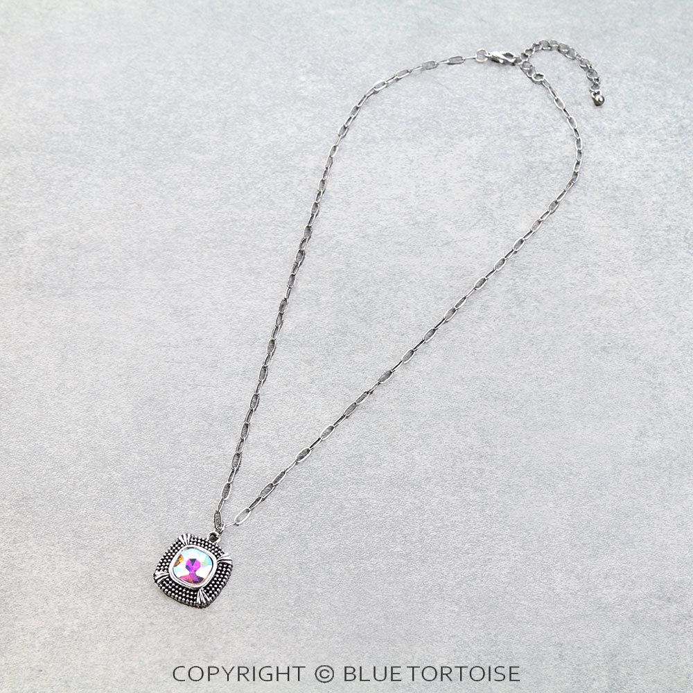 Western Square Stone Necklace