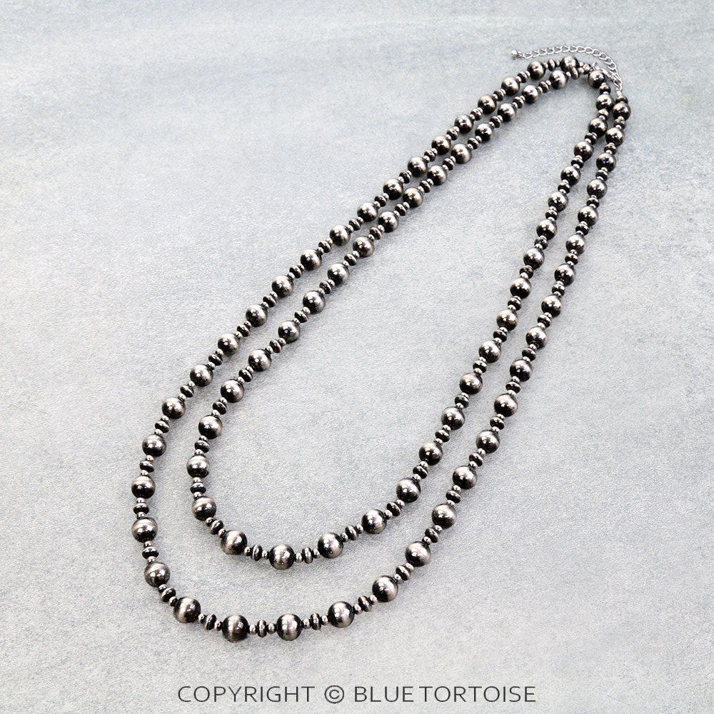 60" Navajo Style Pearl Necklace