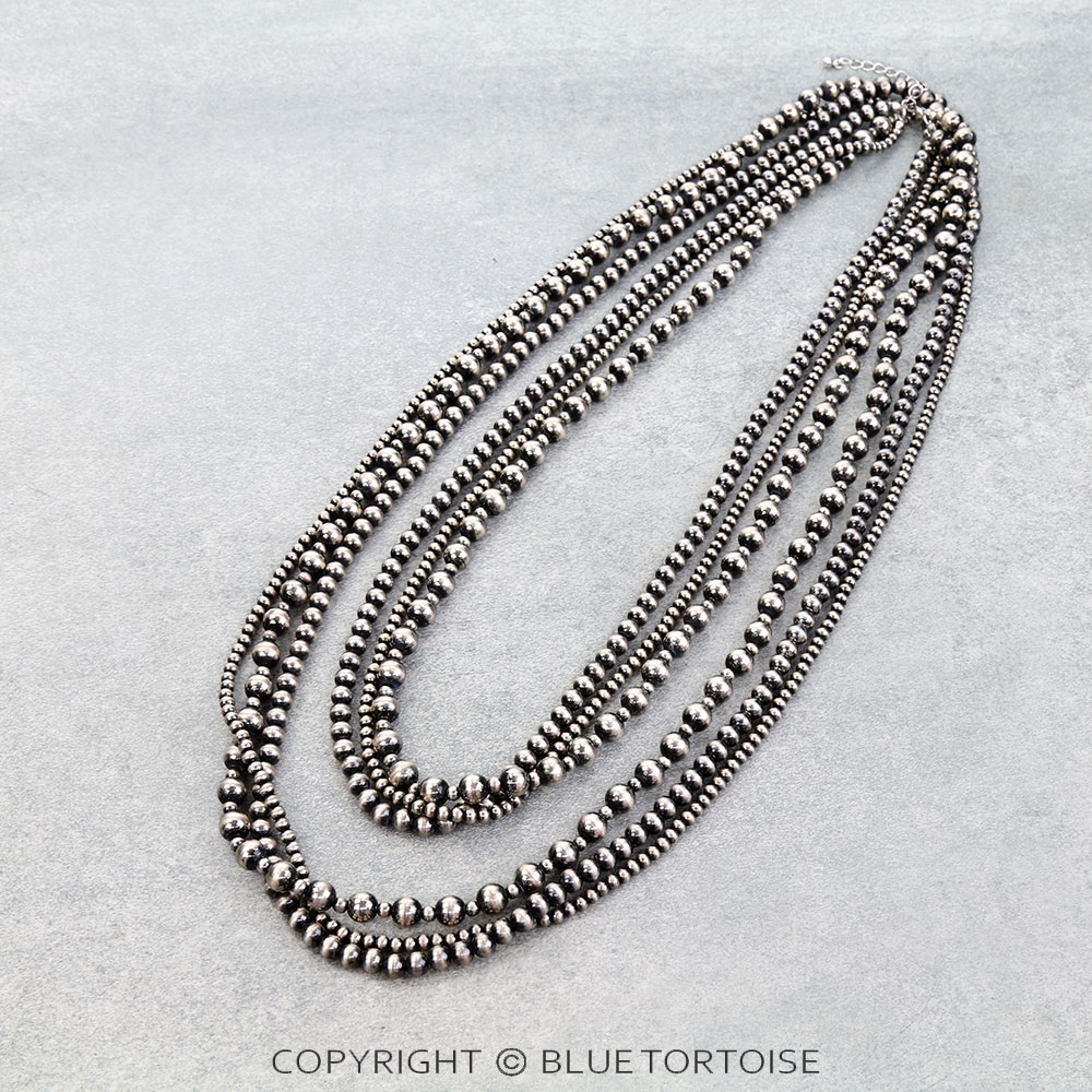 60" Navajo Style Pearl Multi Strands Necklace - Image 4