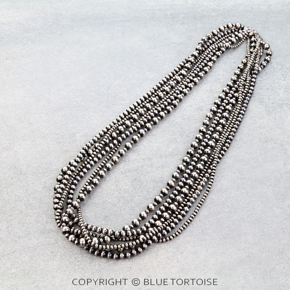 60" Navajo Style Pearl Multi Strands Necklace
