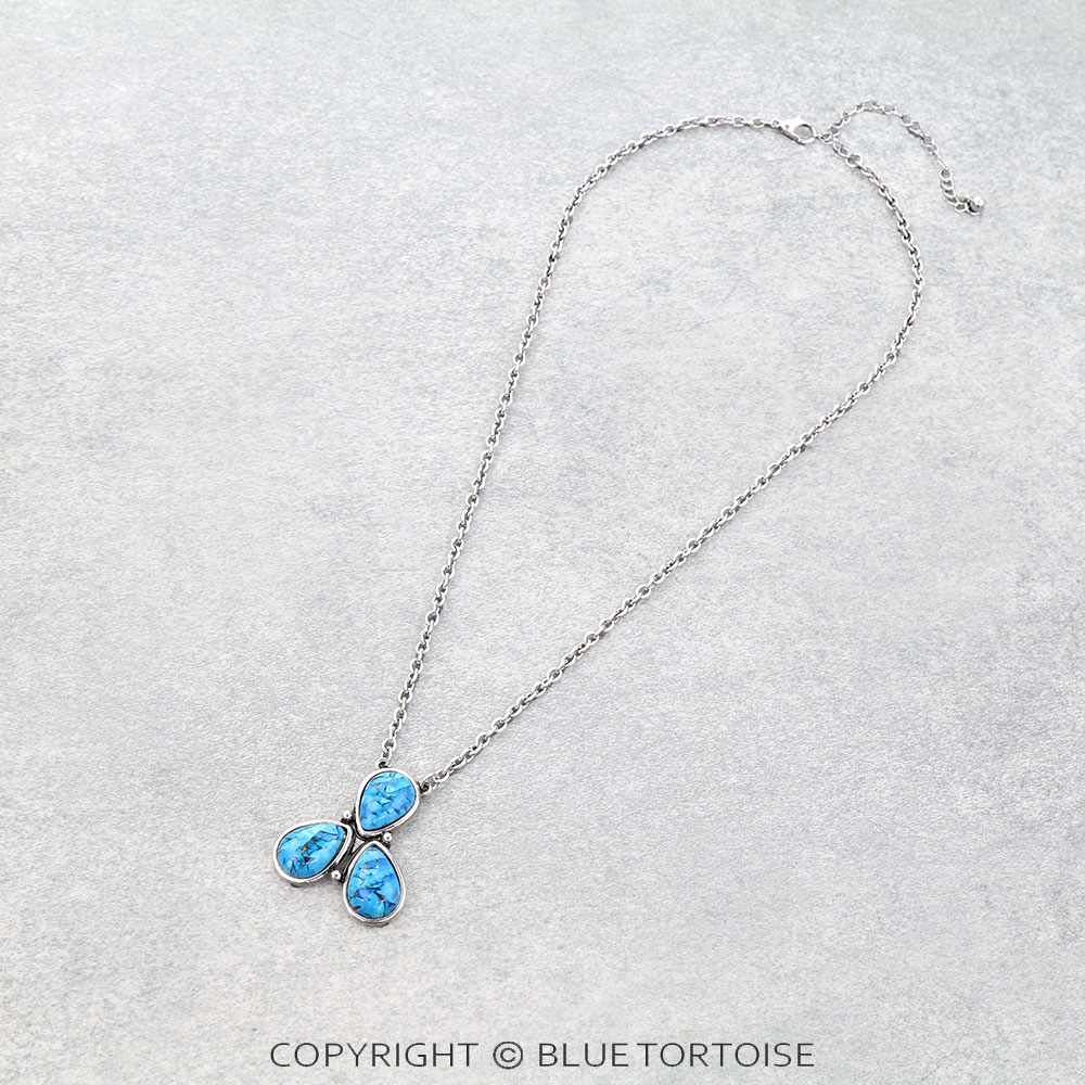 Western Teardrop Stone Necklace