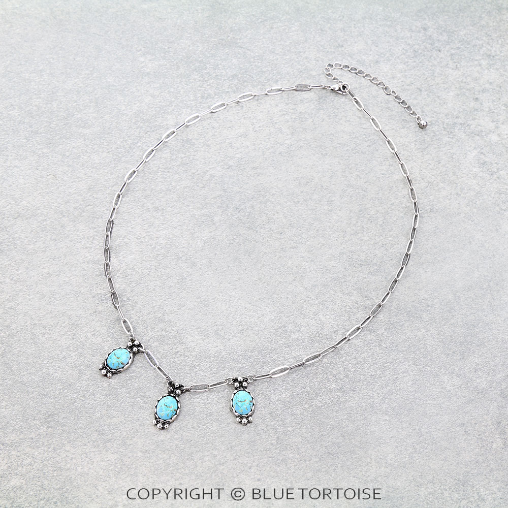 Western Oval Stone Necklace